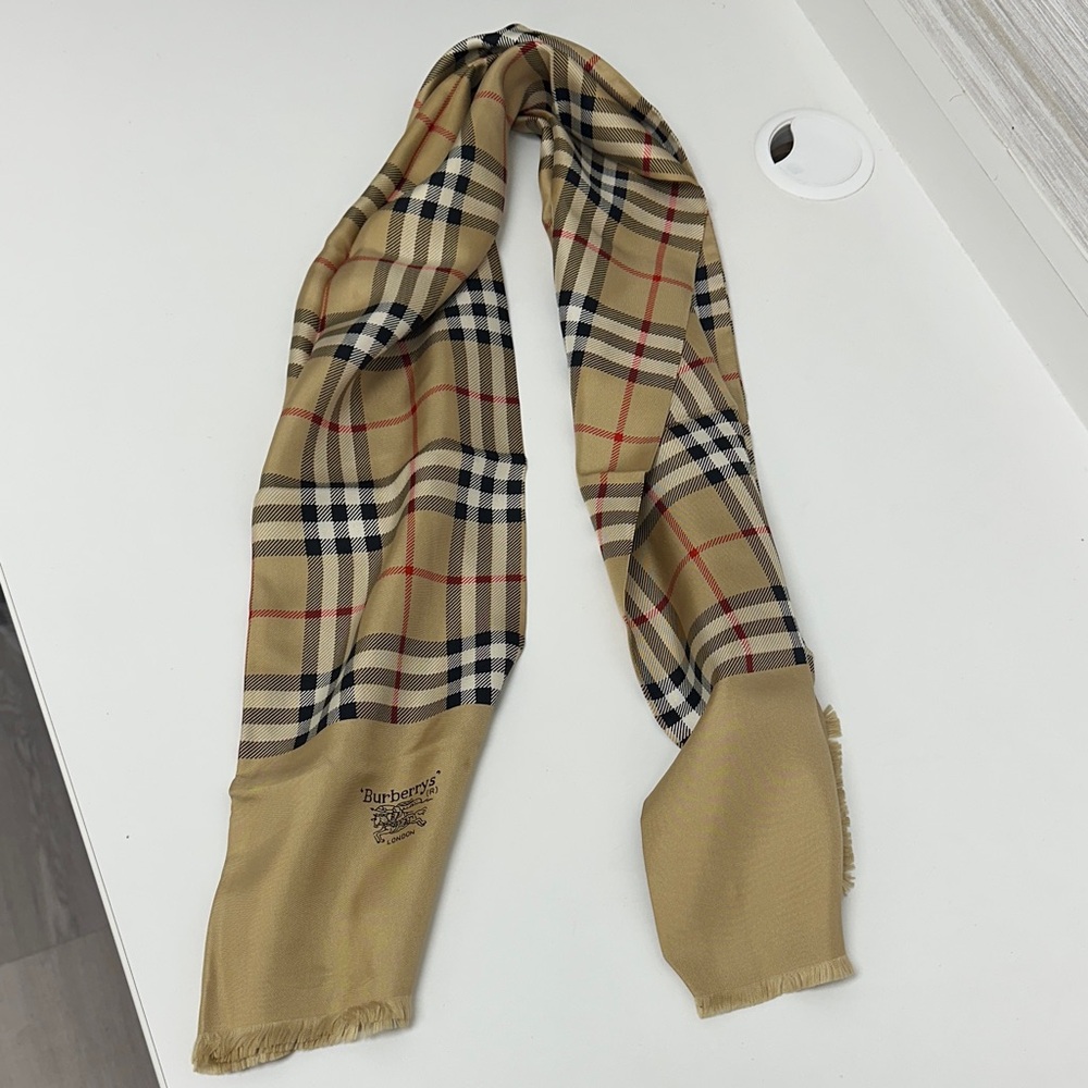 Burberry Tan and Black Checkered Women's Scarf